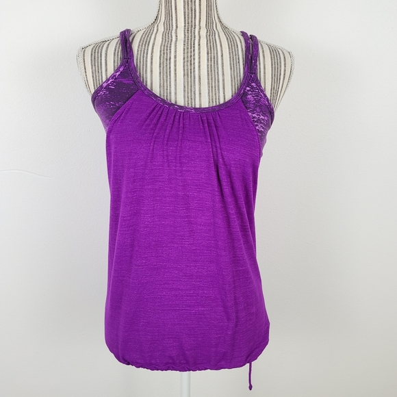 Athleta Tops - Athleta XS purple Criss cross back built in bra athletic workout tank